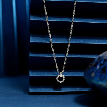 925 single choki with small dimond round shape chain pendent