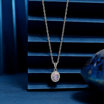 925 Swaroski single + small dimond chain pendent