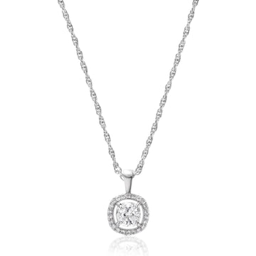925 Swaroski single + small dimond chain pendent
