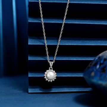 925 pal with small cz stones chain pendent