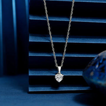 925 heart shape stone pendent with chain