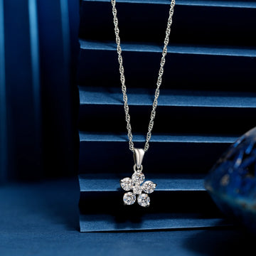 925 round flower desigen chain pendent