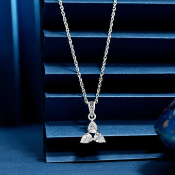 925 triangle shape design chain pendent with stone