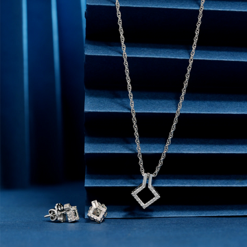 925 half square open design chain p.set