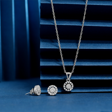 925 round pressure setting with cz chain p.set