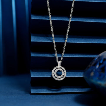 925 double round swarovski chain pendent