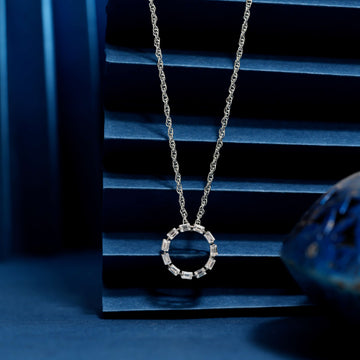 925 round choki dimond chain pendent