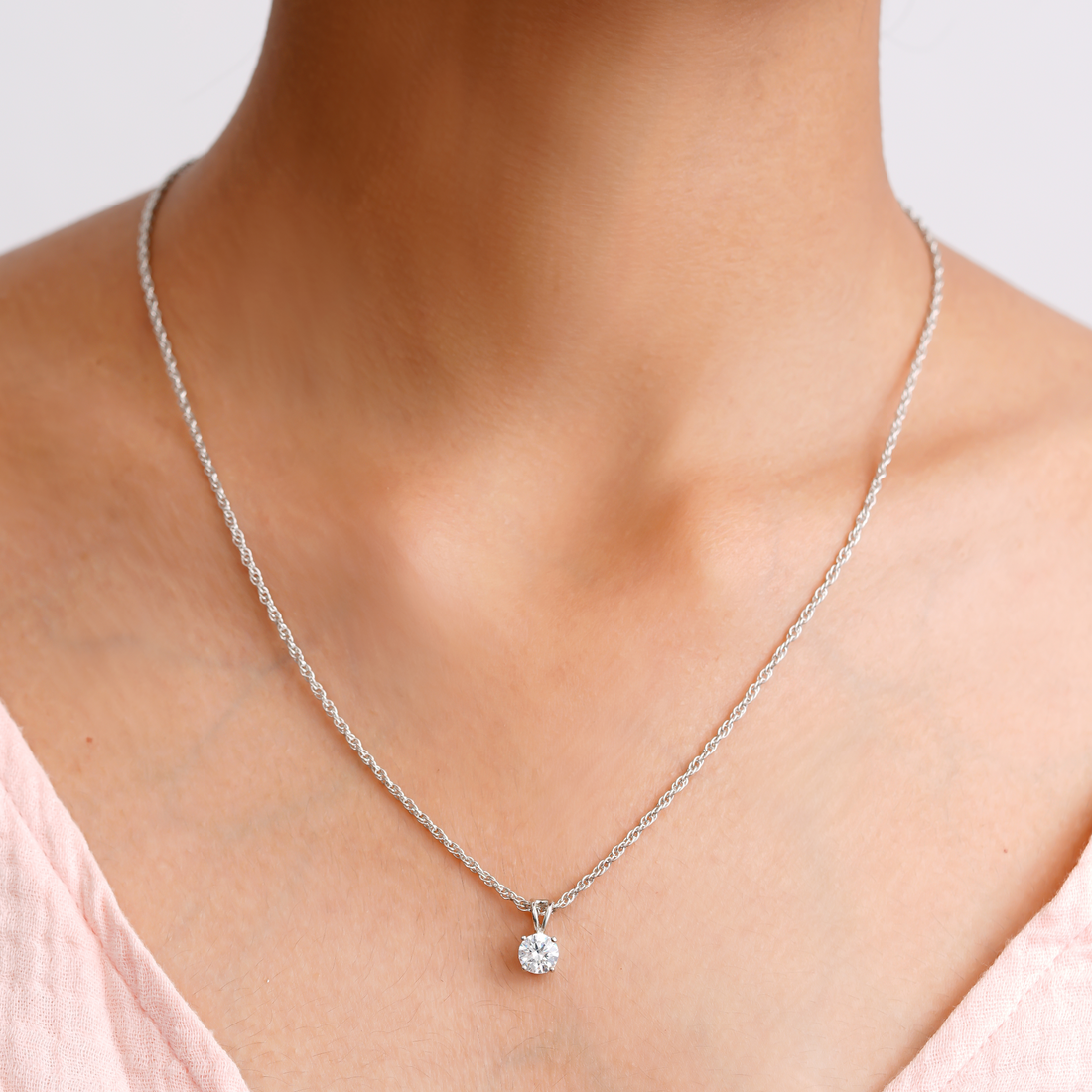 925 Swaroski single dimond chain pendent
