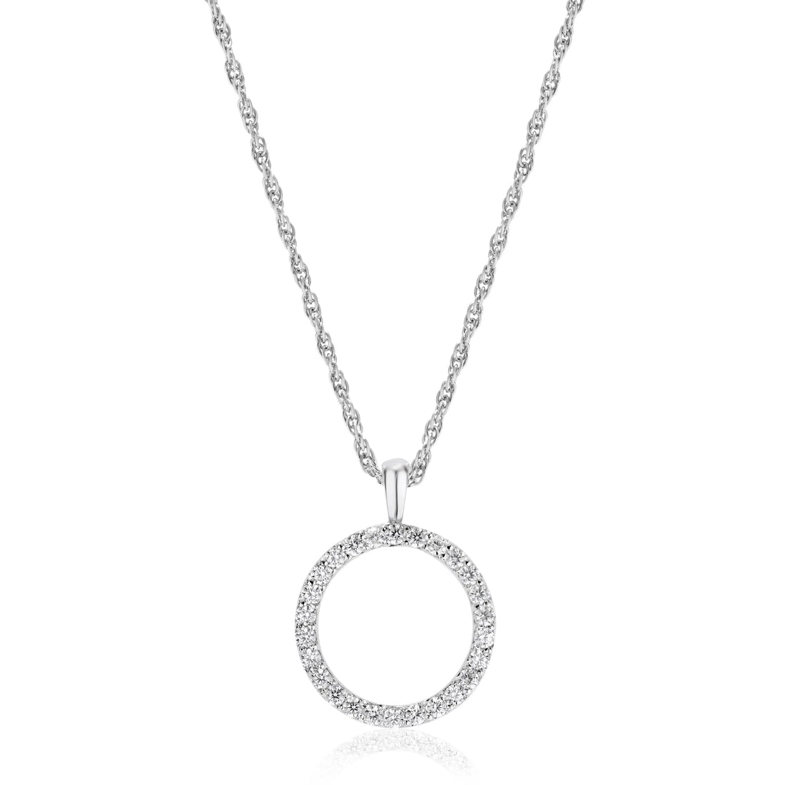 925 light pettern small stone chain pendent