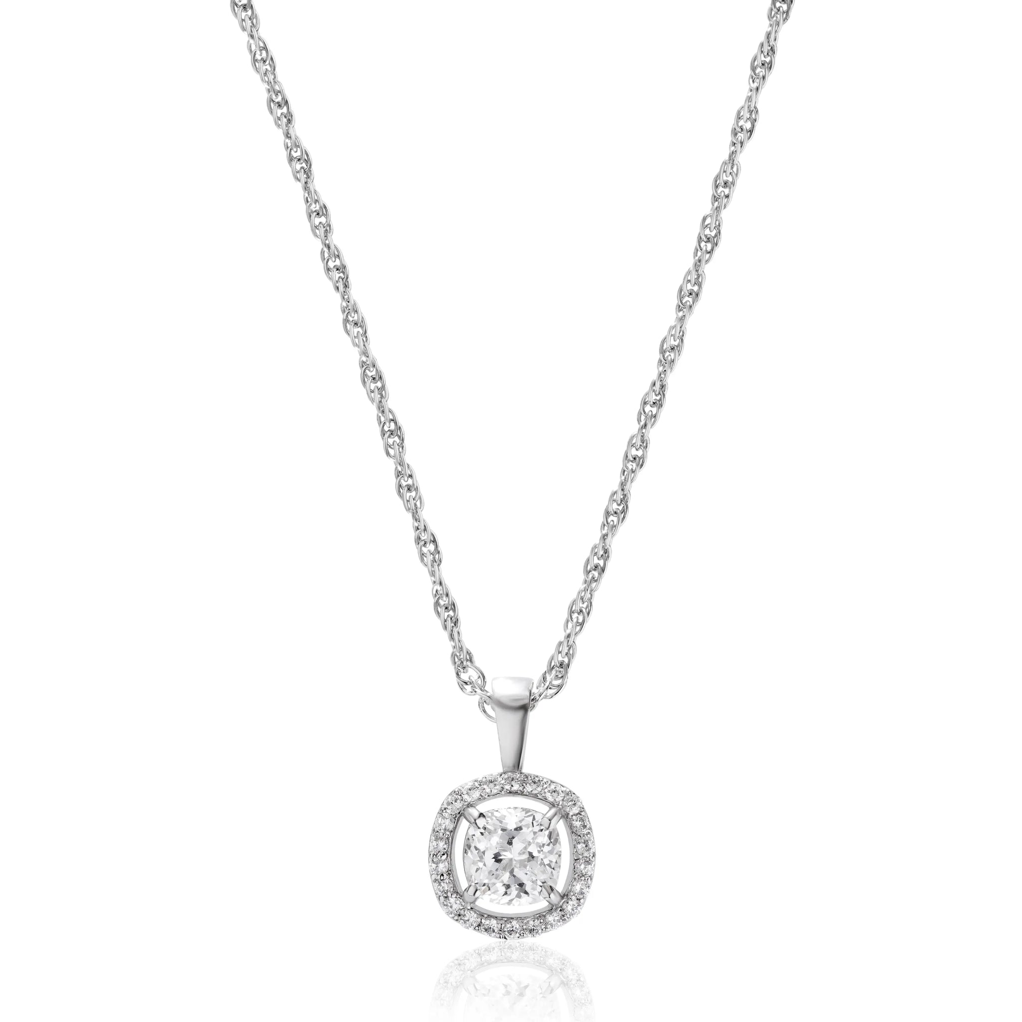 925 Swaroski single + small dimond chain pendent