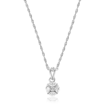 925 single dimond look with multi stone design chain pendent
