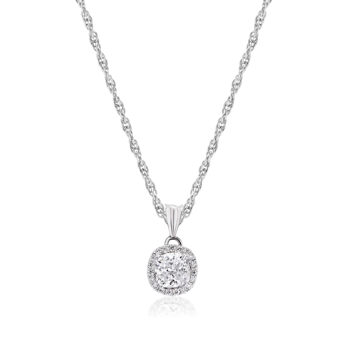 925 round swarovski dimond chain pendent