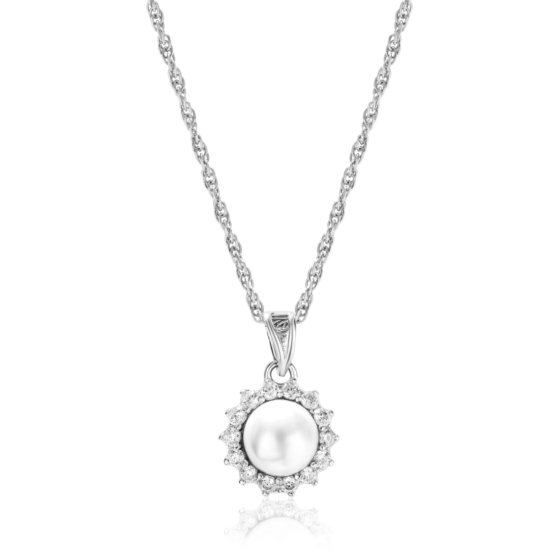 925 pal with small cz stones chain pendent