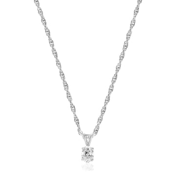925 single oval small stone with chain