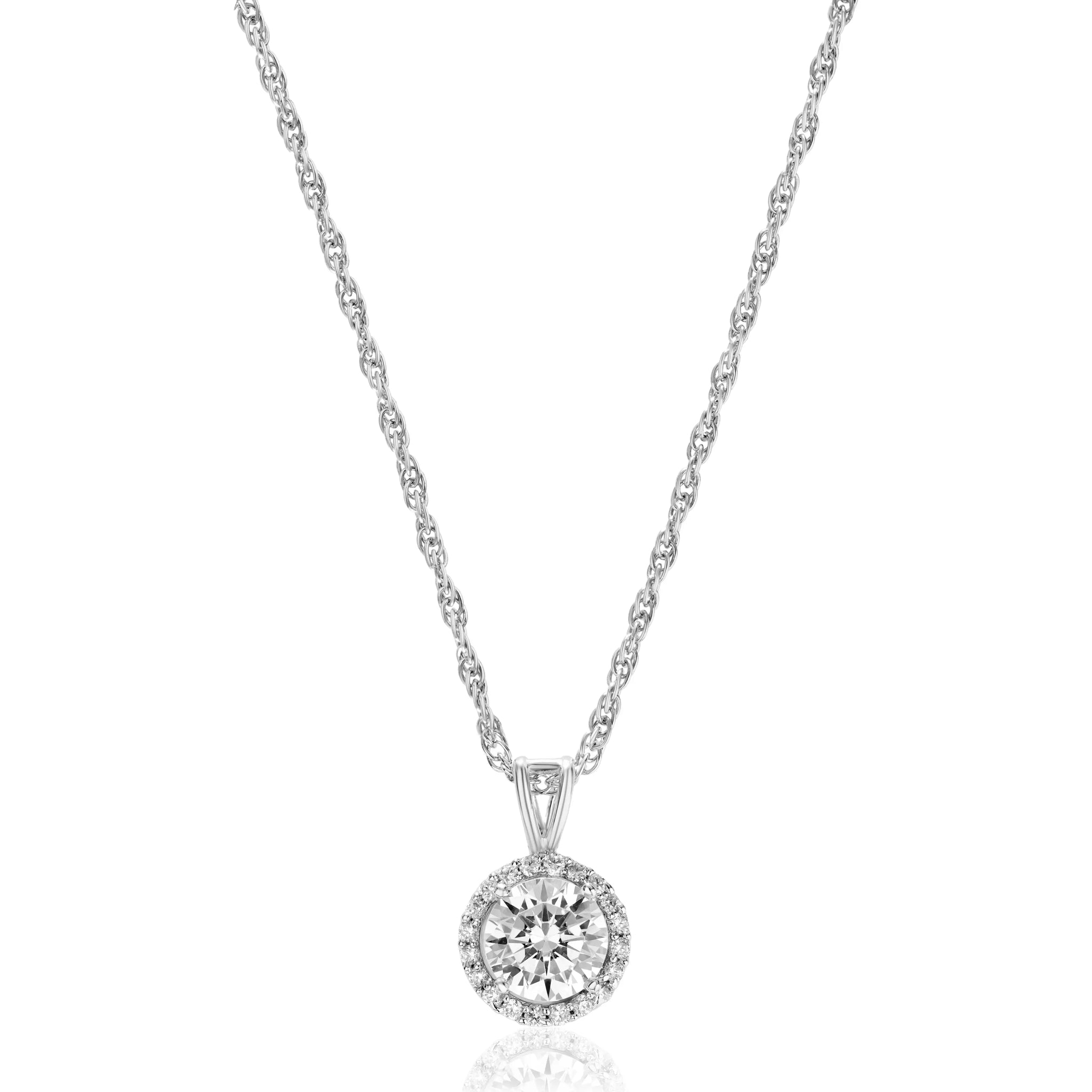 925 round stone design chain pendent