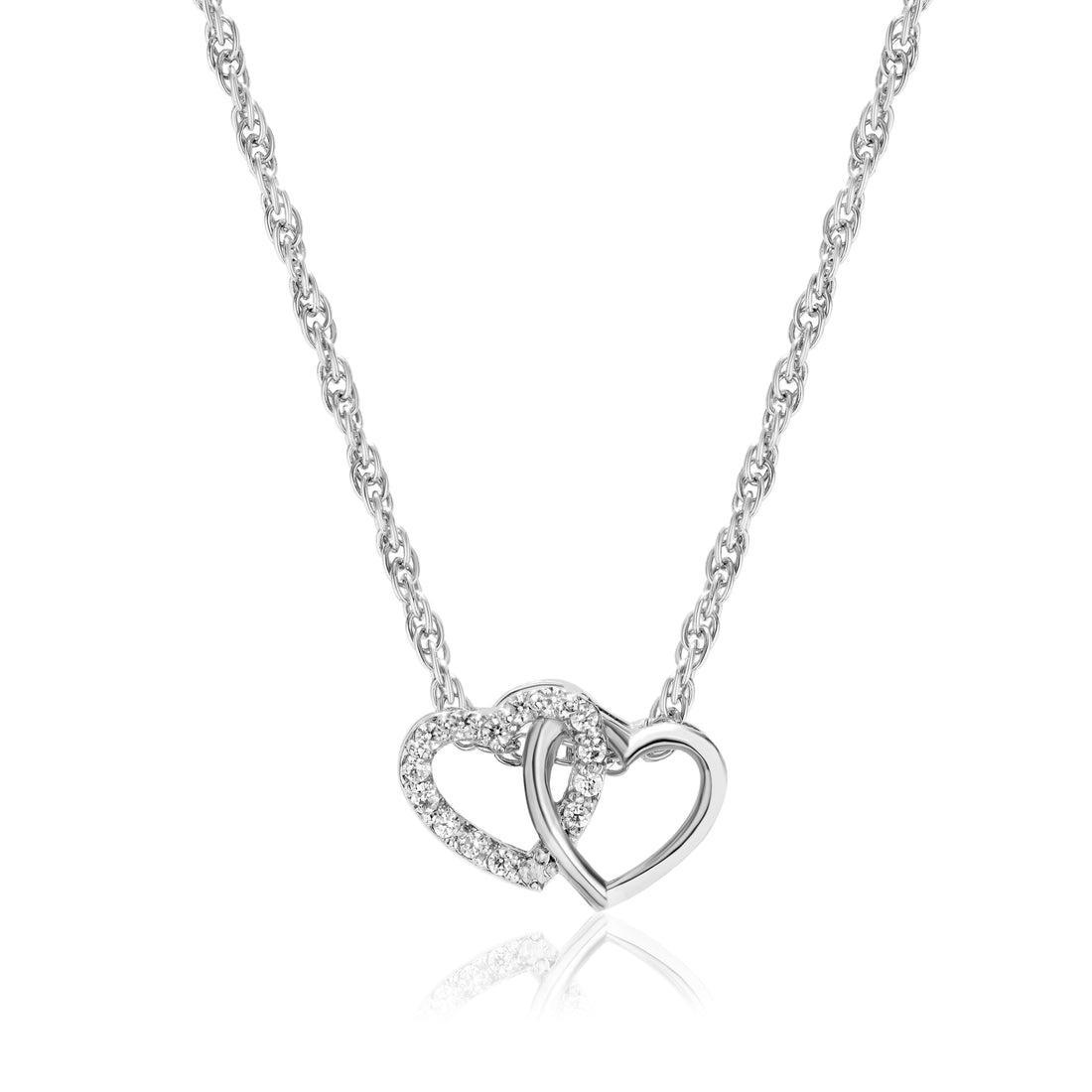 925 swarovski dimond chain pendent with couple heart