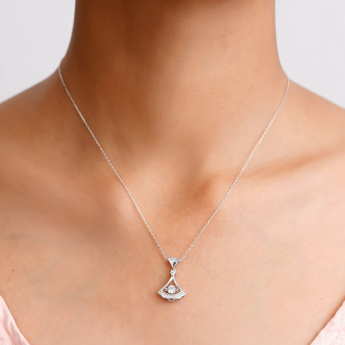 925 purple heart stone with small heart design chain pendent