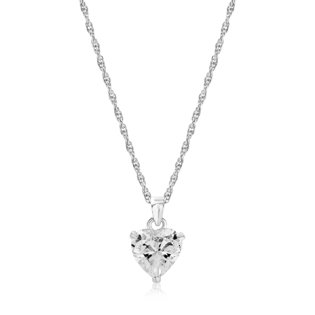 925 heart shape stone pendent with chain