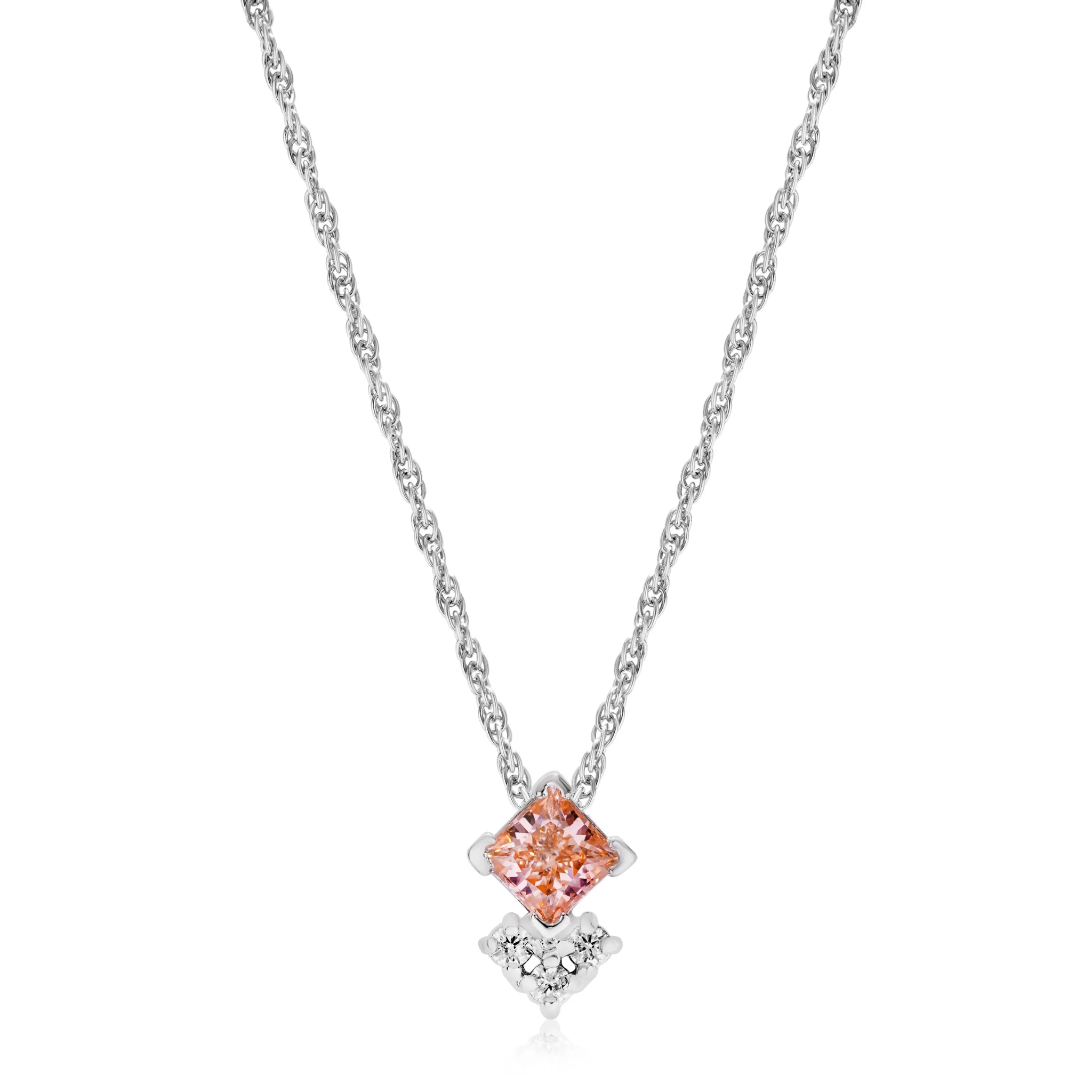 925 step design with 2 colour stone pendent chain