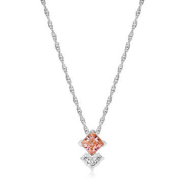 925 step design with 2 colour stone pendent chain