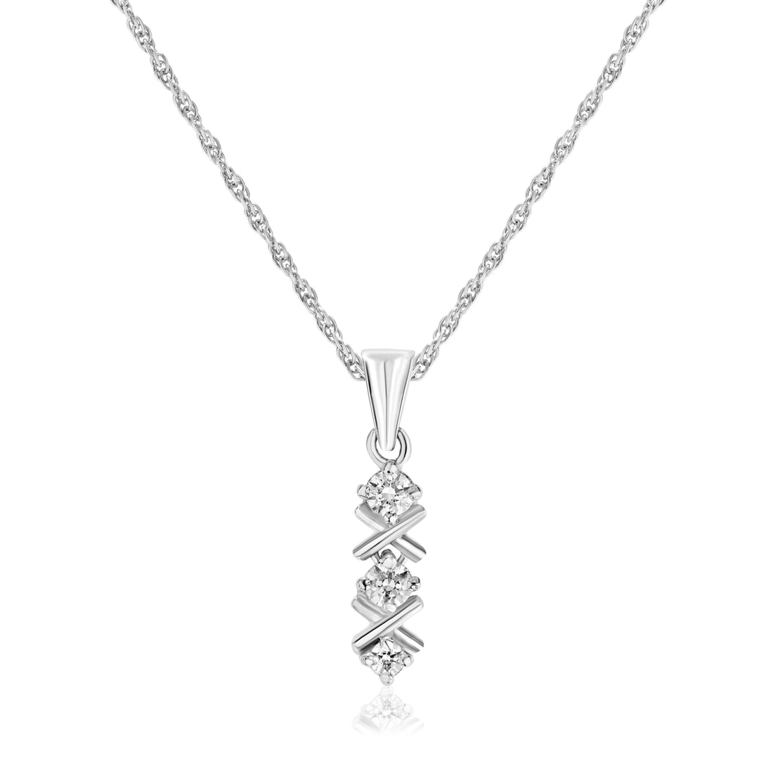 925 swarovski dimond chain pendent with soliter