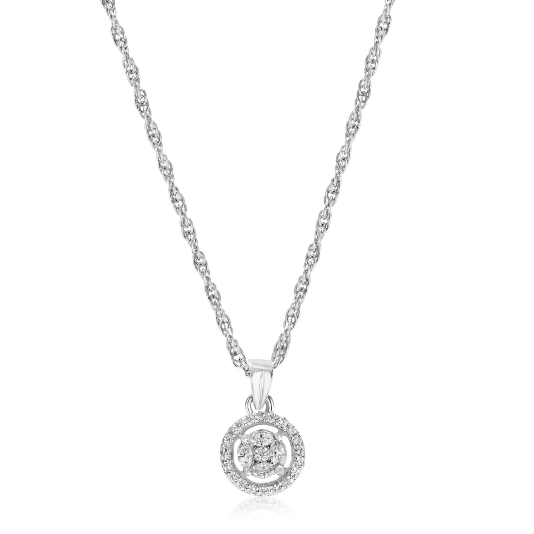 925 double design chain pendent with single stone