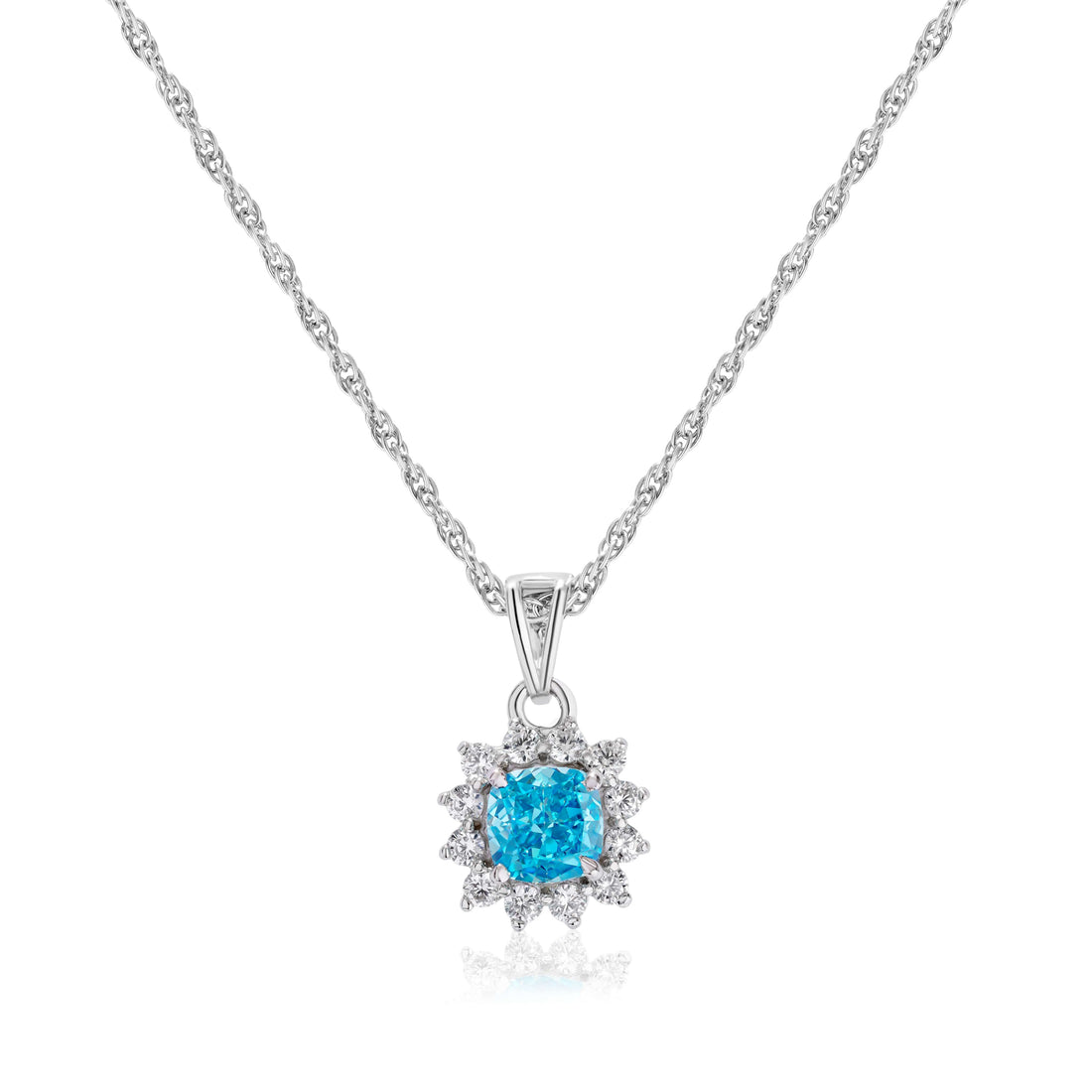 925 round swarovski dimond chain pendent