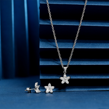 925 small flower chain p.set