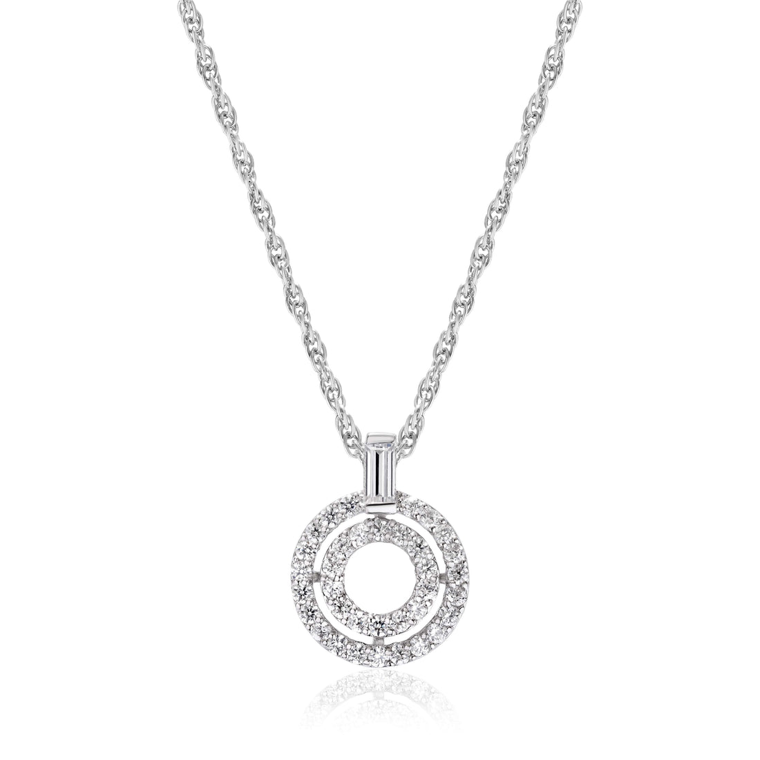 925 double round swarovski chain pendent