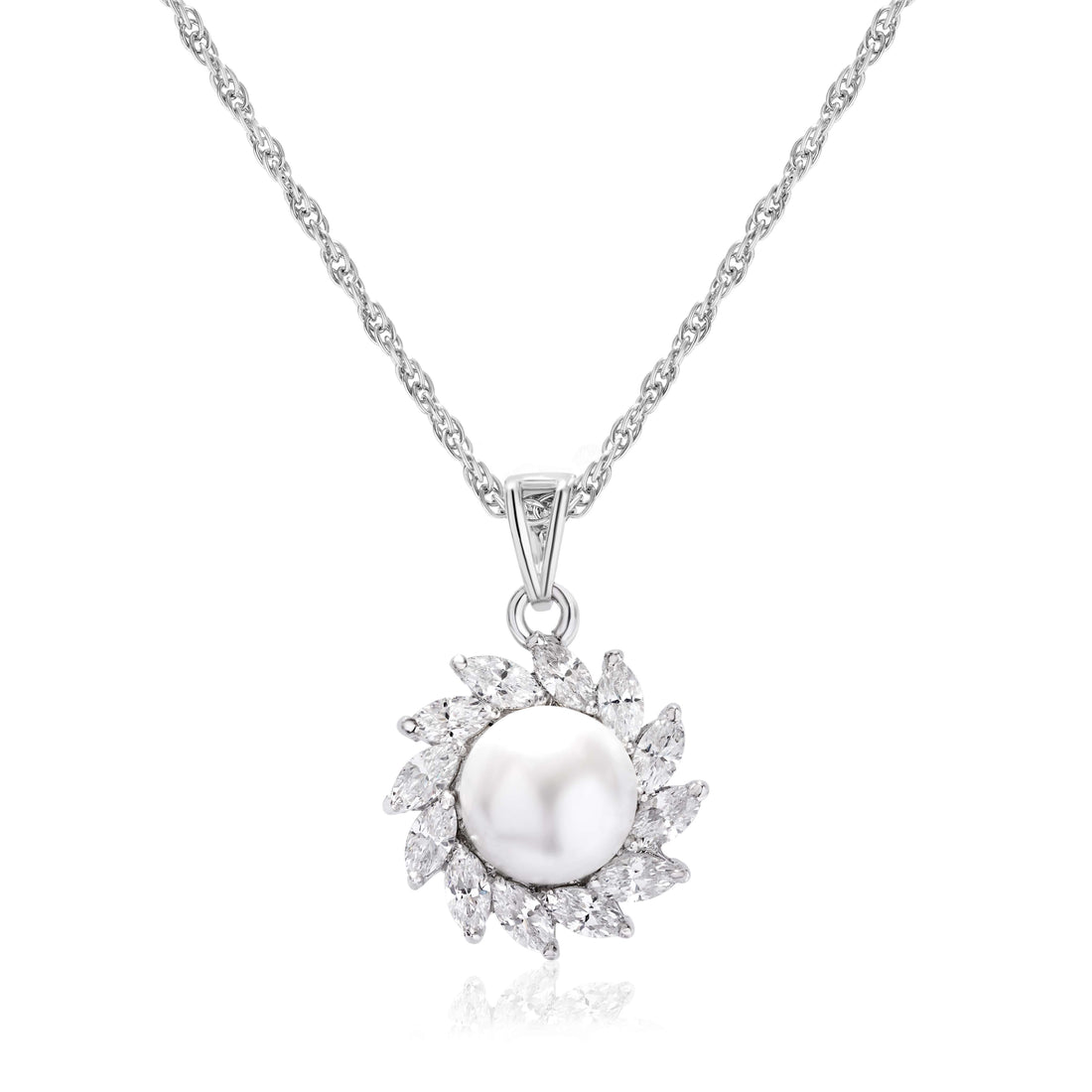 925 round swarovski dimond with pal chain pendent