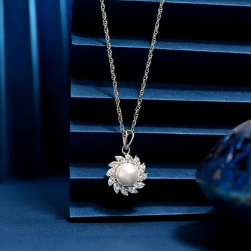 925 round swarovski dimond with pal chain pendent