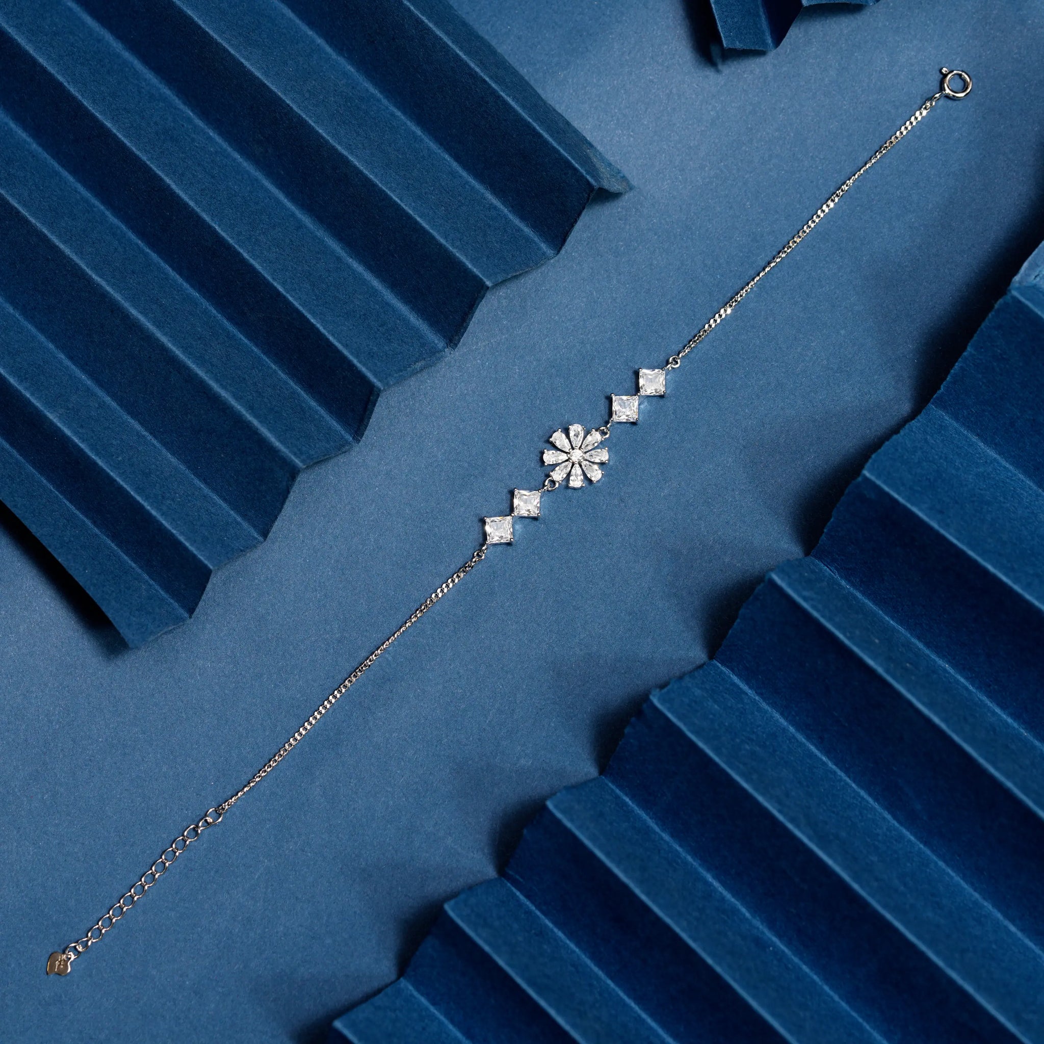 925 Delicate single dimond loose bracelate