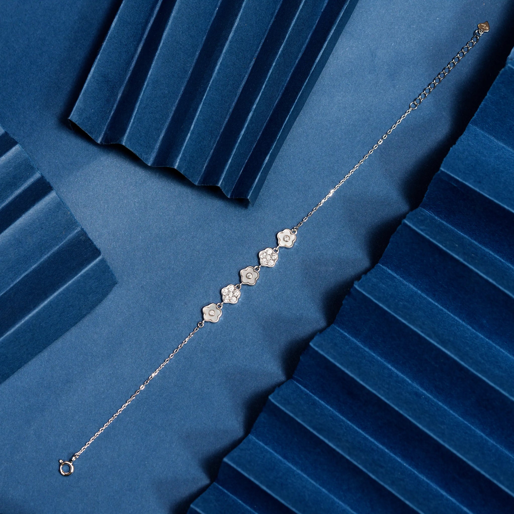 925 mop + small dimond loose bracelate