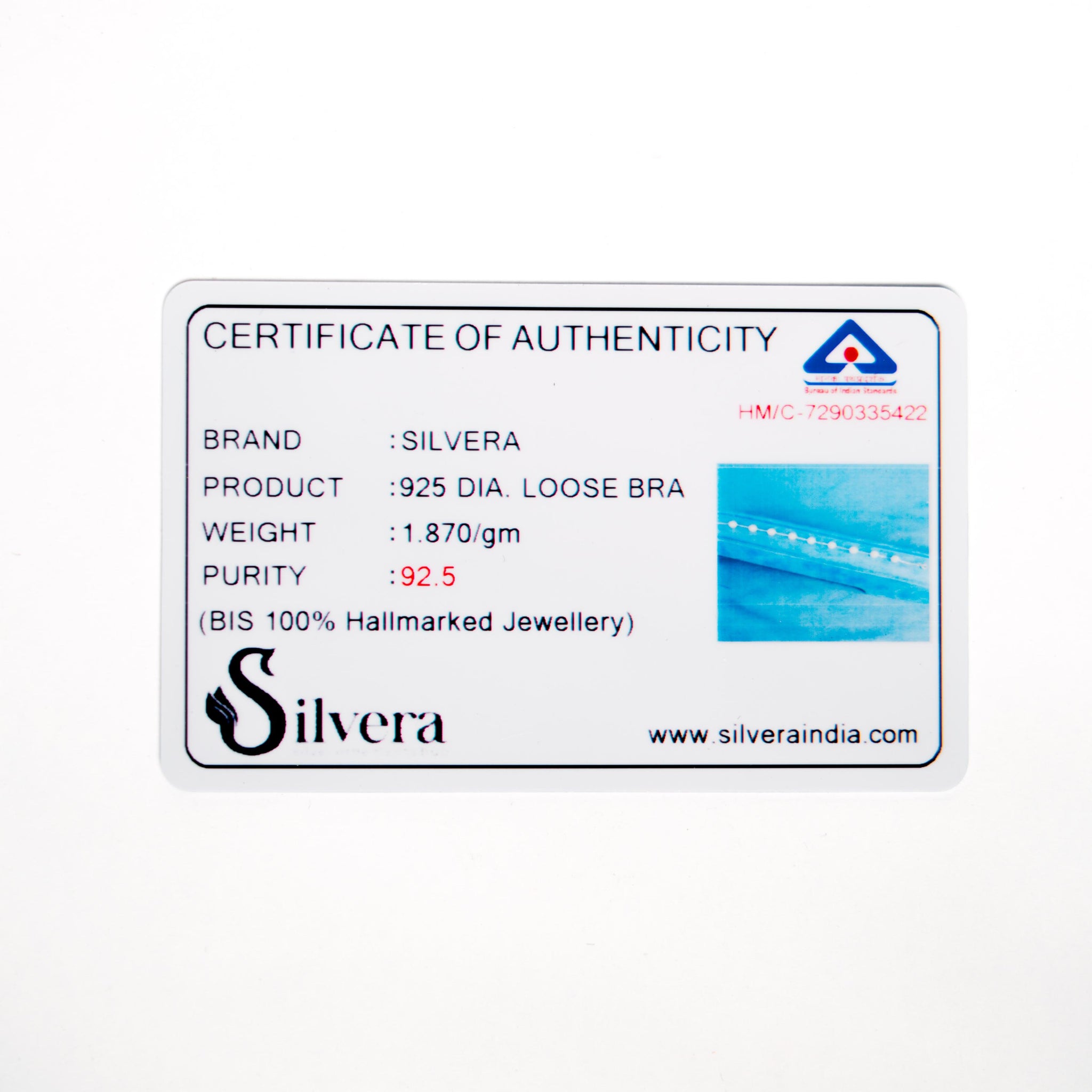 925 pal with single chain loose bracelate